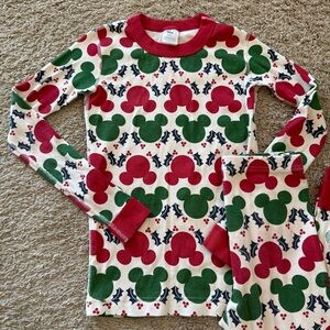 Hanna Andersson Disney Mickey Mouse Red Green Christmas Pajamas Size 150 size 12